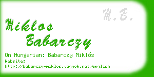 miklos babarczy business card